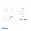Philips LED Downlight Frame 4'' White RS378Z M55 D102 R-R AJ D 824110127262