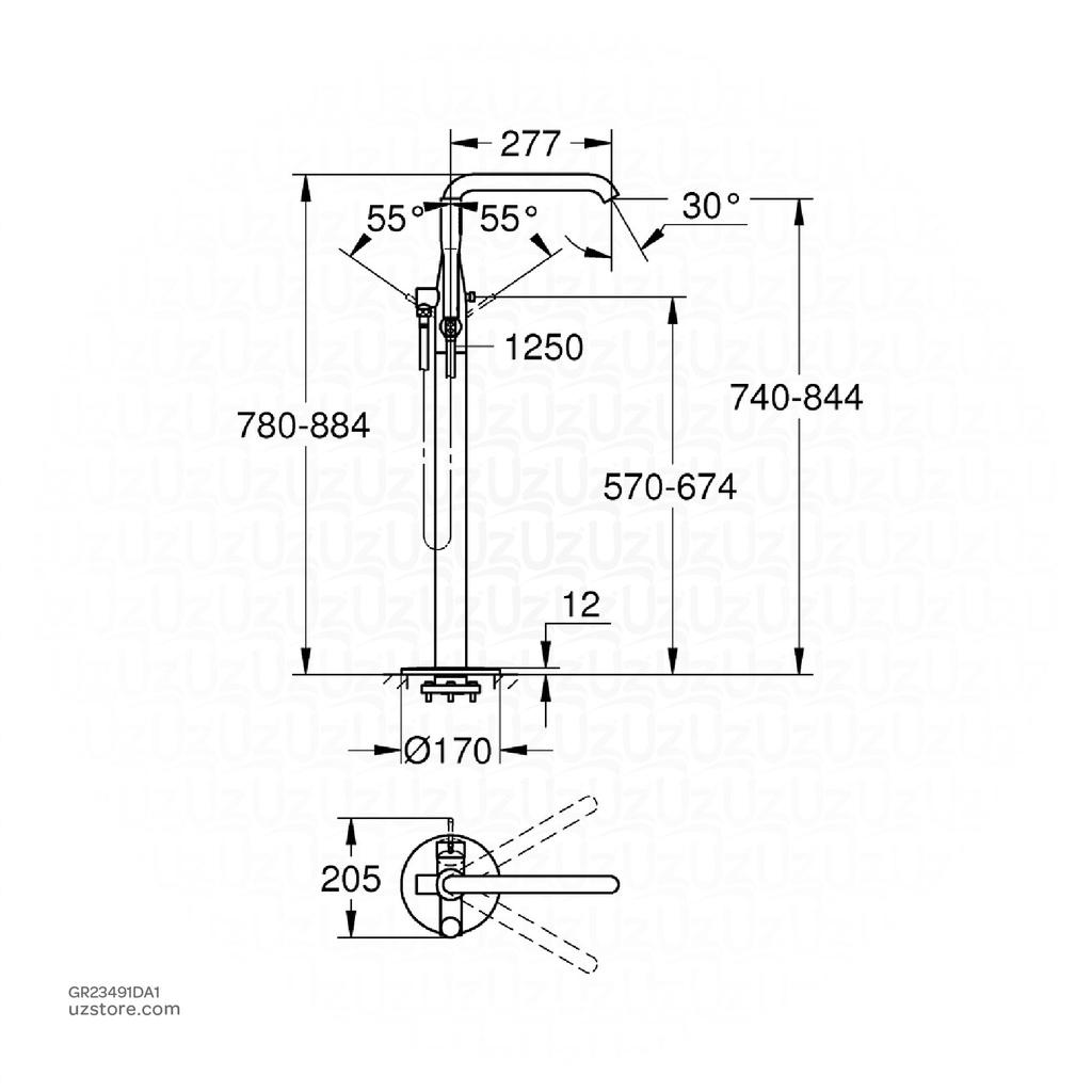 GROHE Essence New OHM bath freest. 23491DA1