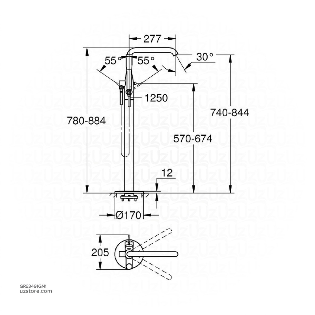 GROHE Essence New OHM bath freest. +show.set 23491GN1