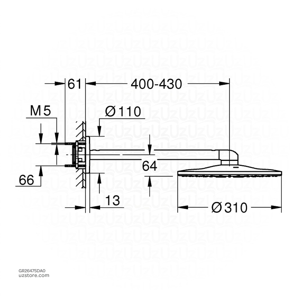 GROHE RSH SmartActive 310 headshower set 26475DA0