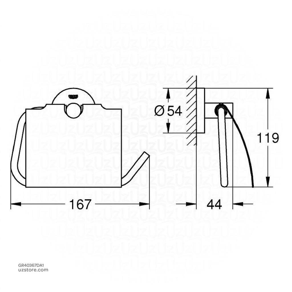 GROHE Essentials Toilet Paper Holder w/cover 40367DA1