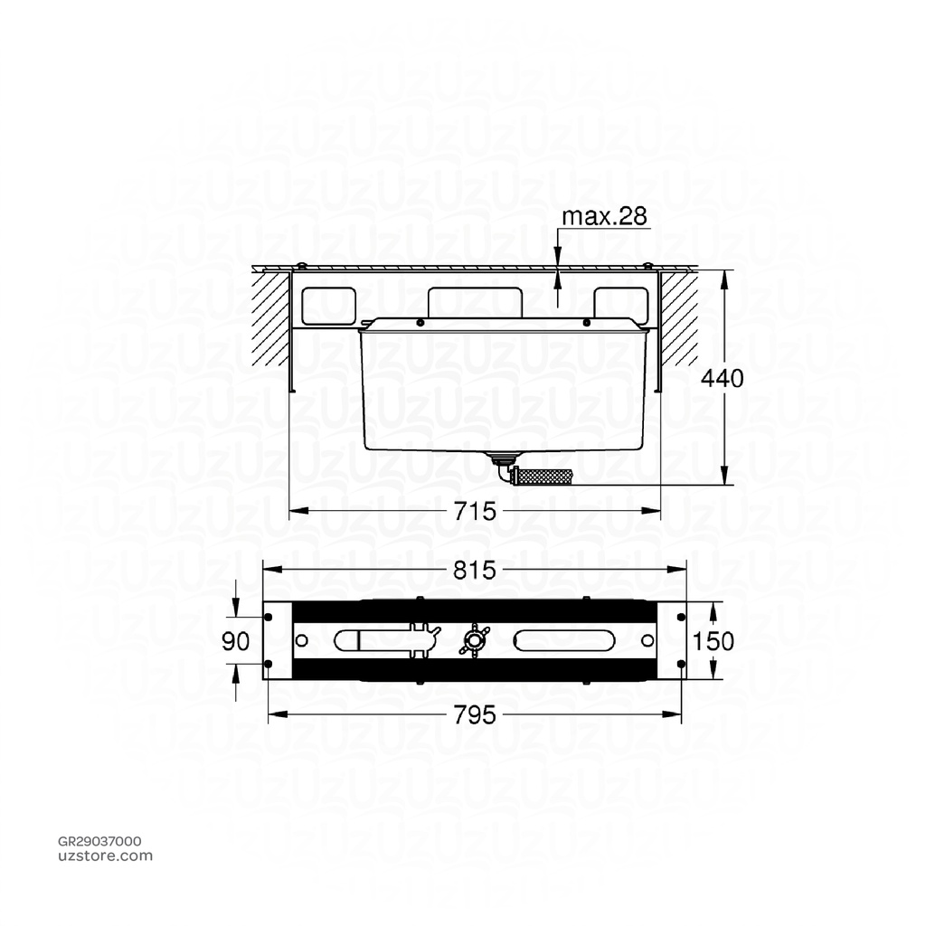 GROHE Concealed body 4/5-h bath deck mounted 29037000