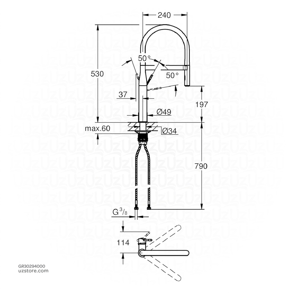 GROHE Essence New OHM sink profi-spray 30294000