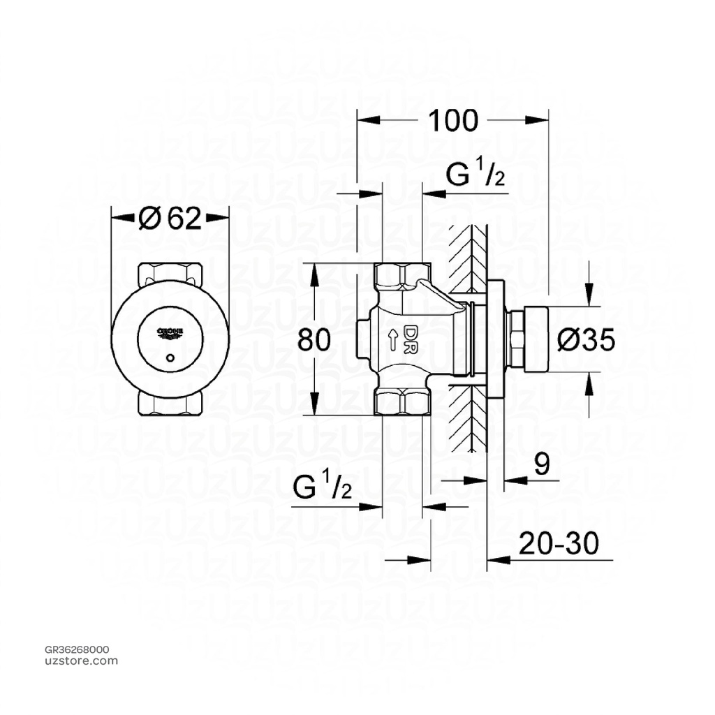 GROHE Euroeco CT set conc. shower 36268000