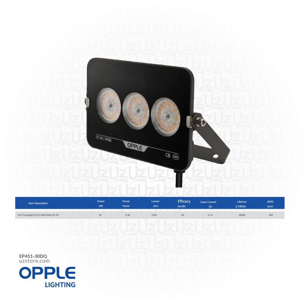 OPPLE 50W Flood light EQIII 30W-6500-GY-GP Daylight 709000054100