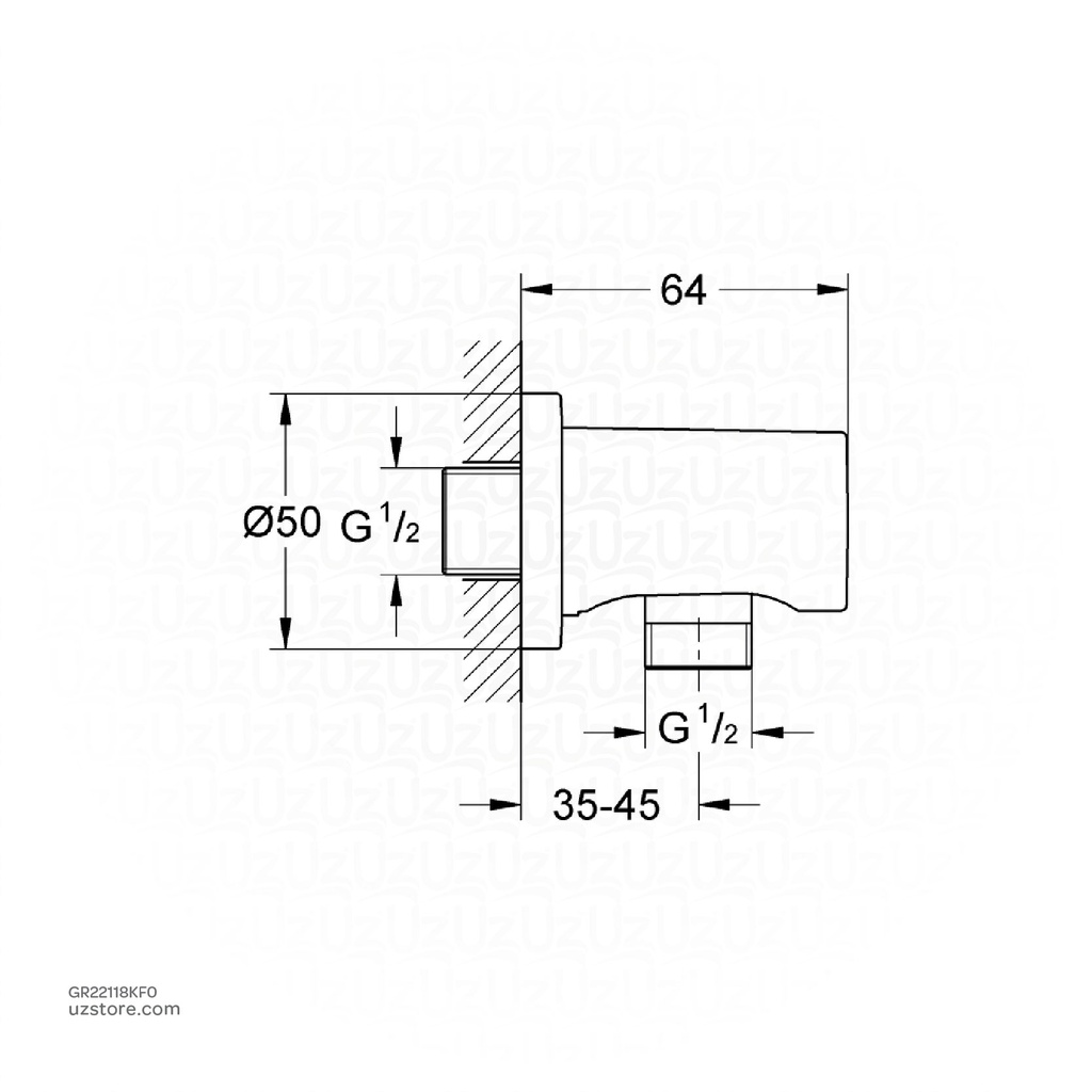 GROHE Rainshower wall union 22118KF0        