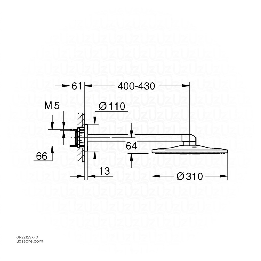 GROHE RSH SmartActive 310 headshower set 22123KF0        