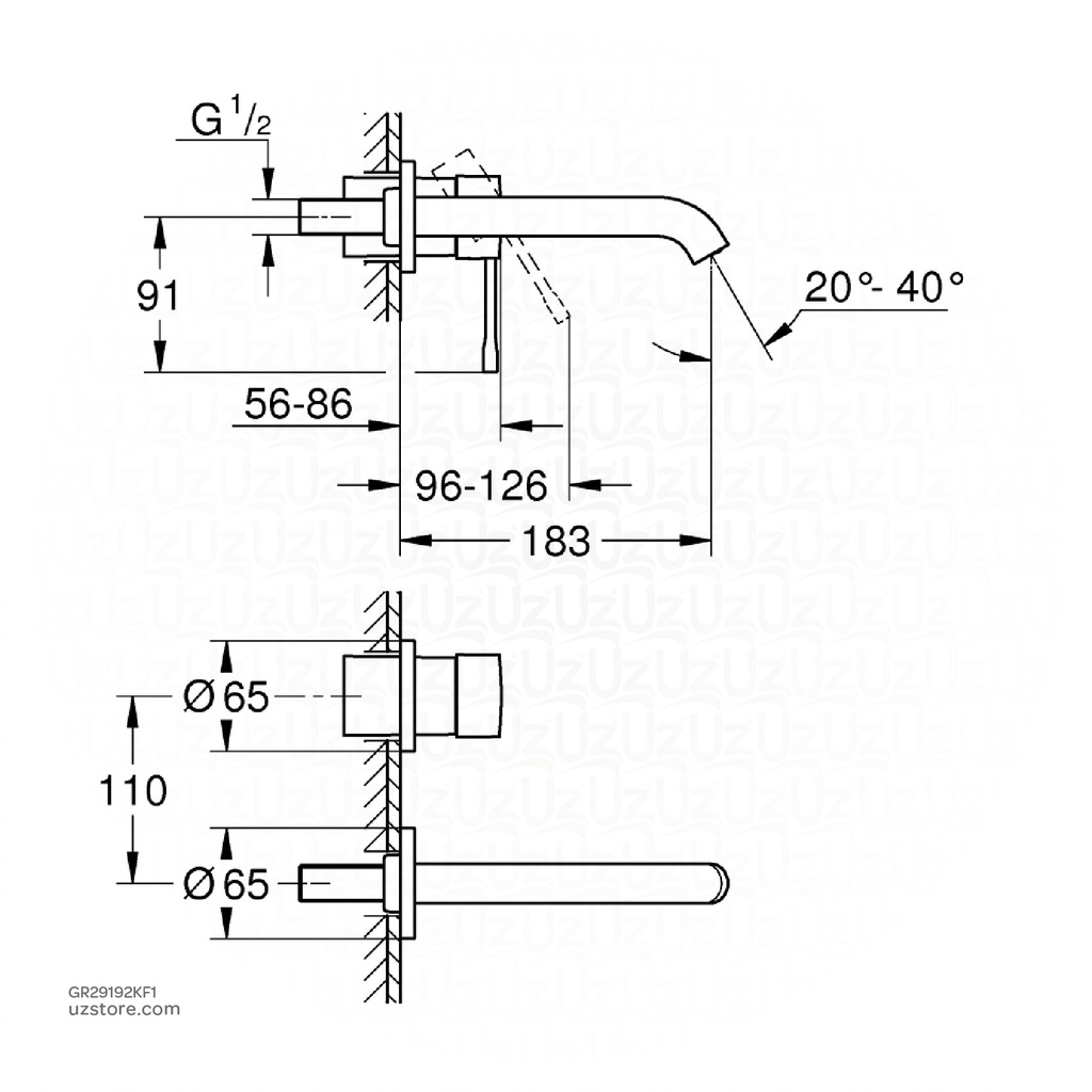 GROHE Essence OHM trimset basin 2-h M 29192KF1