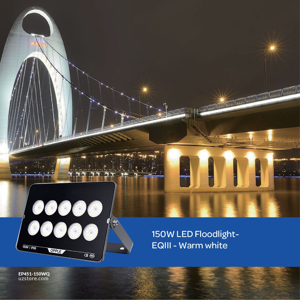 OPPLE 150W LED Flood Light EQIII 150W-3000K-GY-GP Warm white 709000055100