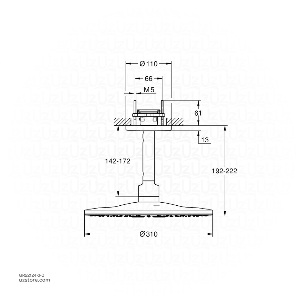 GROHE RSH SmartActive 310 headshower set 22124KF0