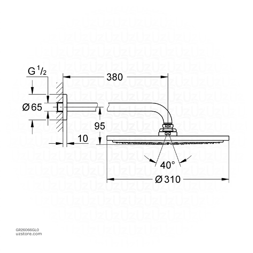 GROHE RSH Cosmopolitan 310 headshower set 9,5l 26066GL0