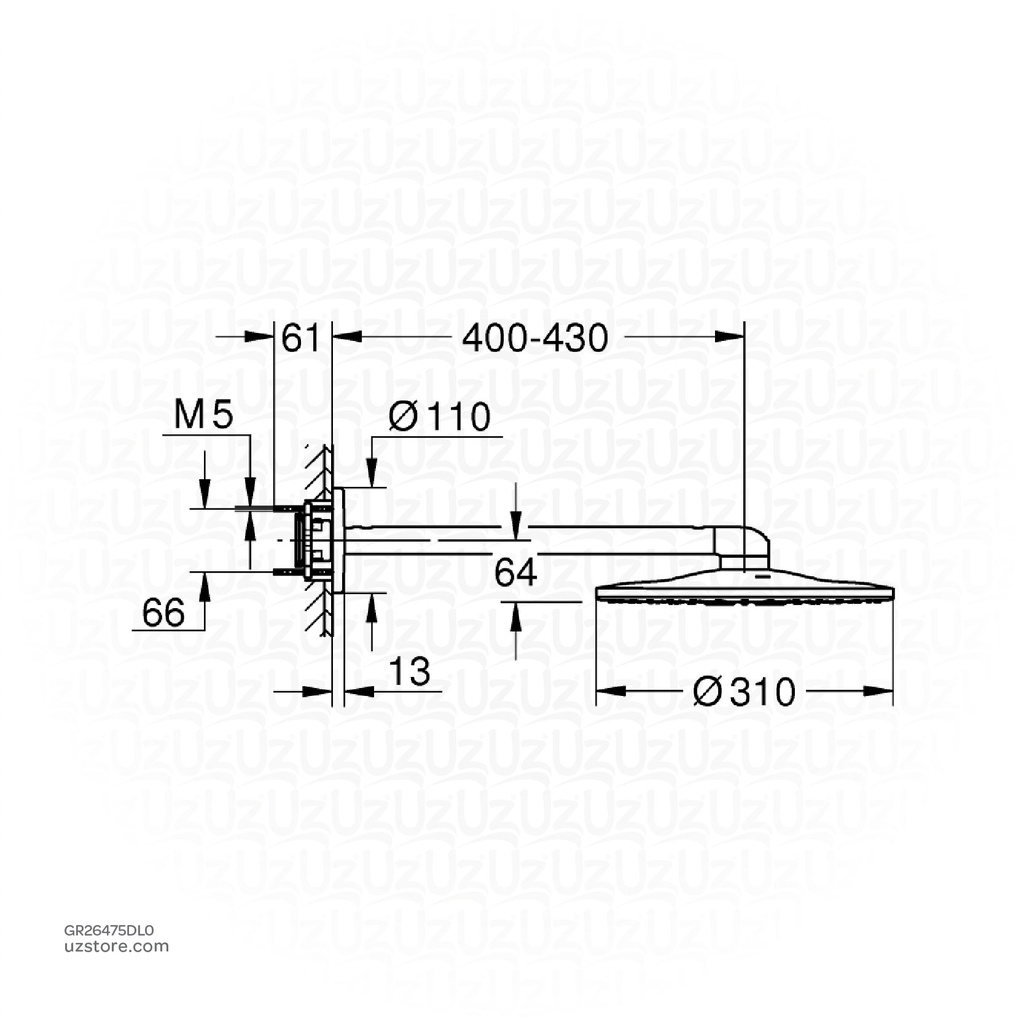 GROHE RSH SmartActive 310 headshower set 26475DL0