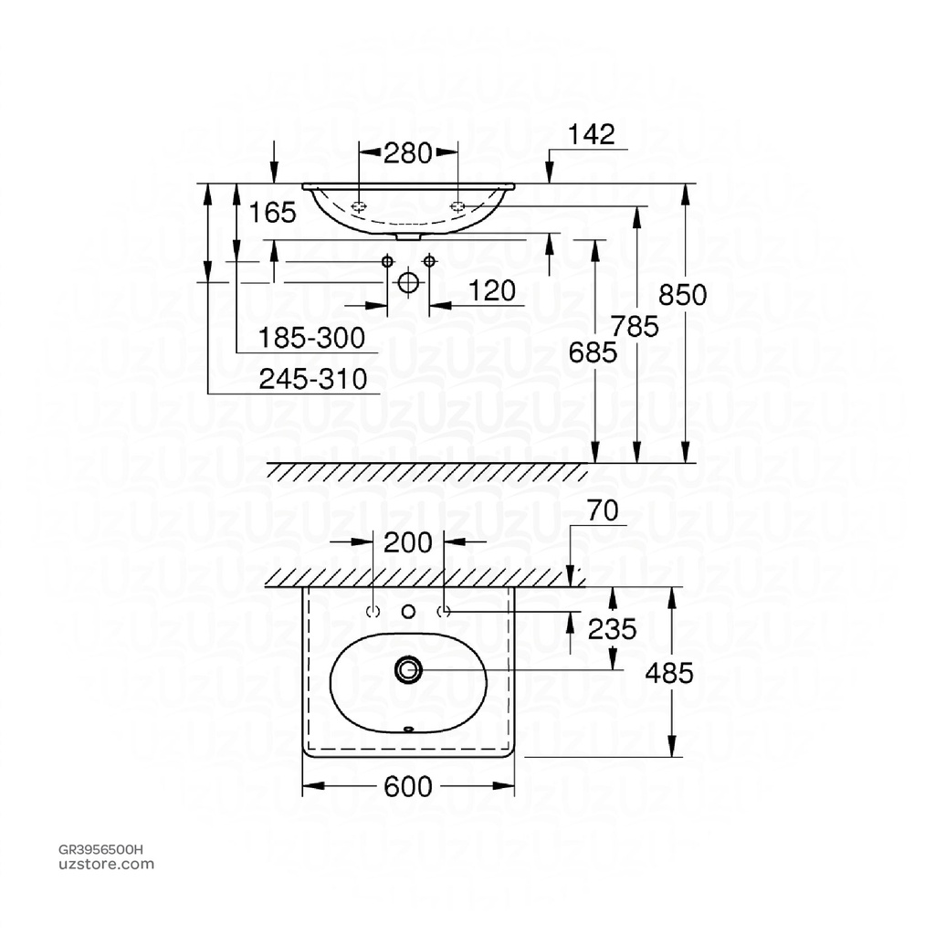 GROHE Essence washbasin wall hung 60 3956500H