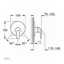 GROHE Eurosmart 2015 OHM trimset shower 19451002