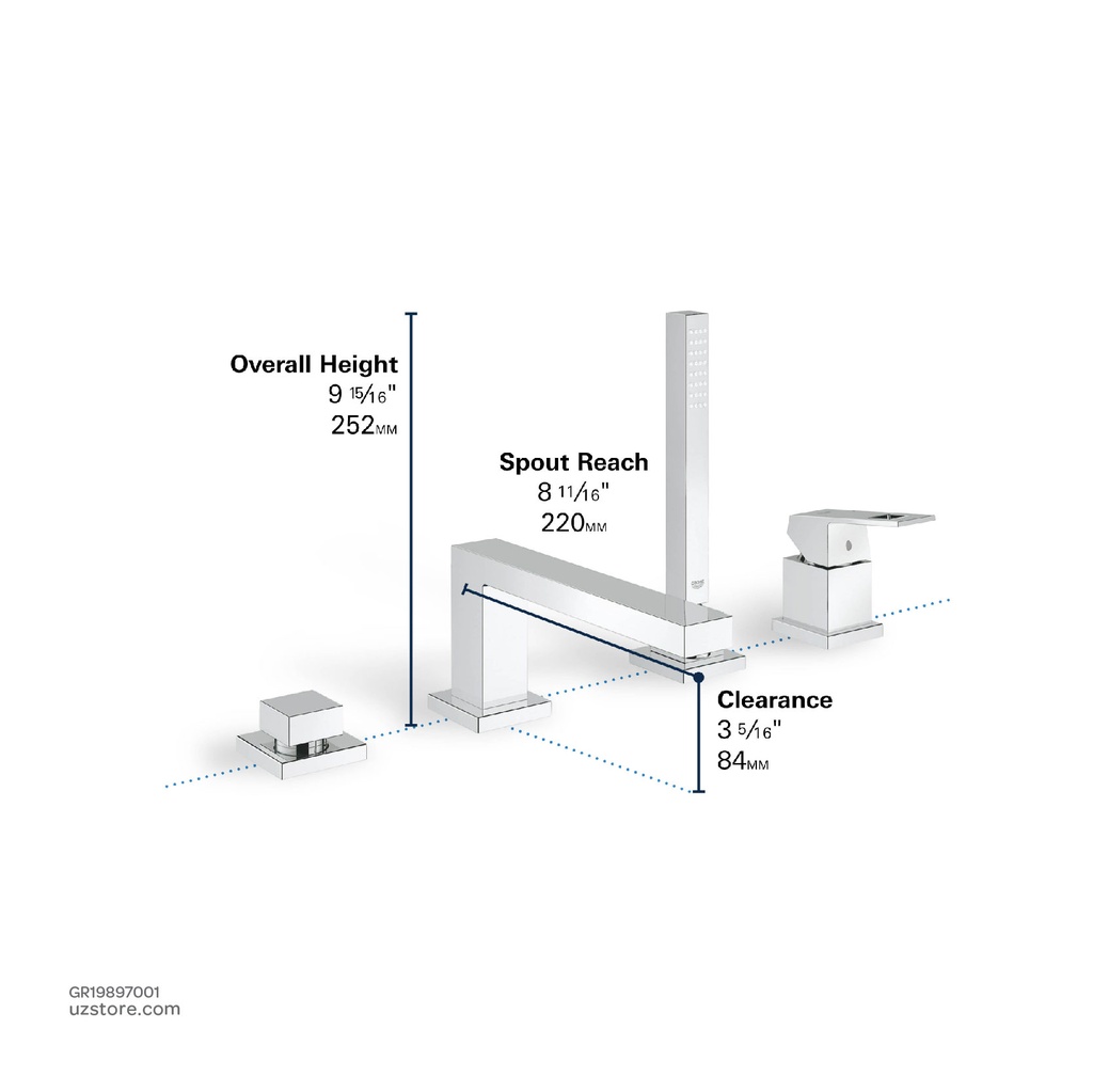 GROHE Eurocube OHM bath 4-h 19897001