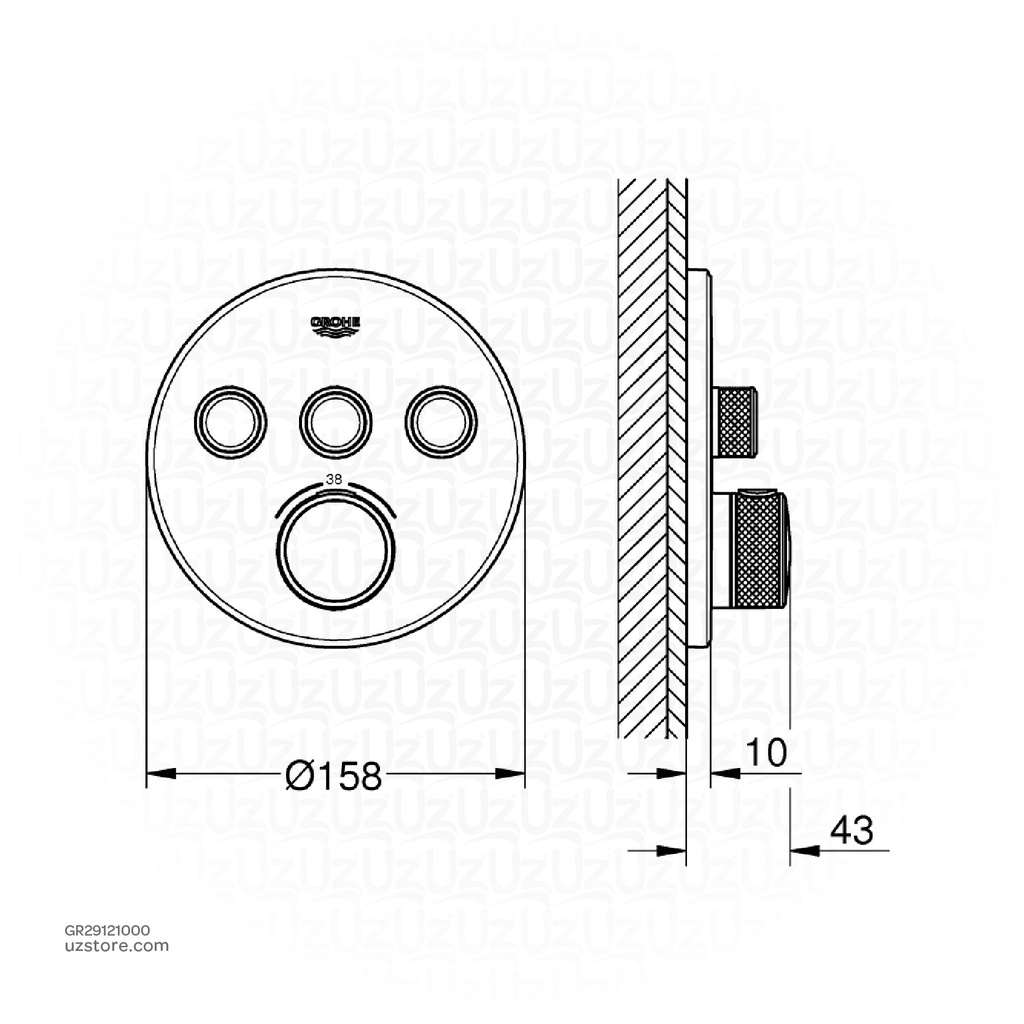 GROHE GRT SmartControl THM trimset round 3SC 29121000