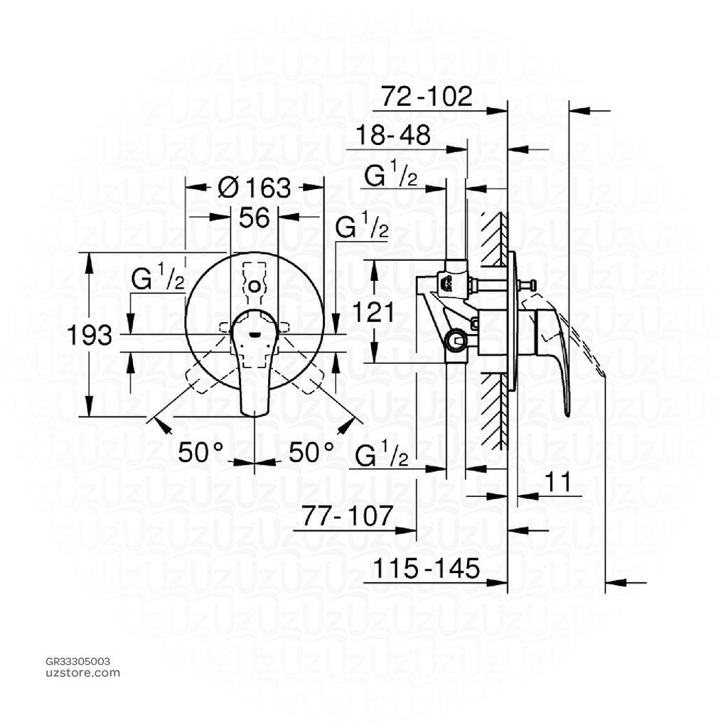 GROHE Eurosmart OHM set bath33305003