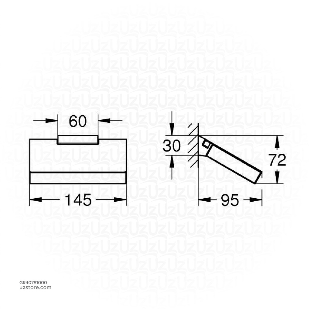 GROHE Selection Cube Paper Holder w/cover 40781000