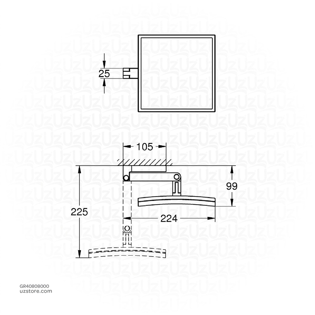 GROHE Selection Cube Cosmetic Mirror 40808000