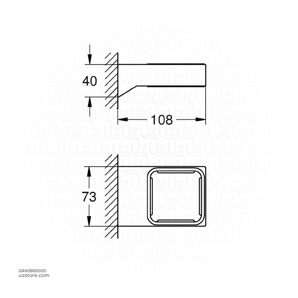 GROHE Selection Cube holder f.glass/dish/disp. 40865000