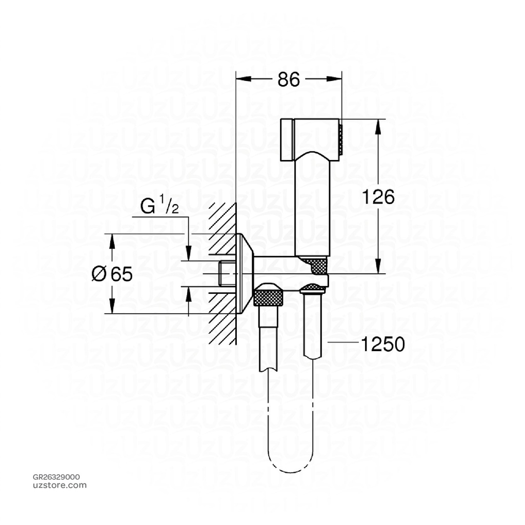 GROHE Sena Trigger Spray Set with wall valve 26329000