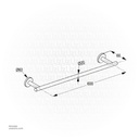 Kludi RAK Brass Single Towel Bar 600mm RAK 21001