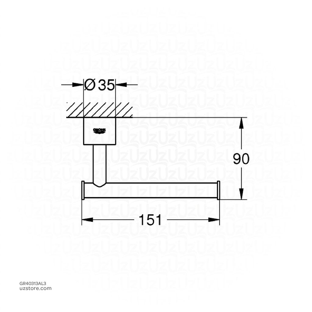 GROHE Atrio New Toilet Paper Holder w/o cover40313AL3