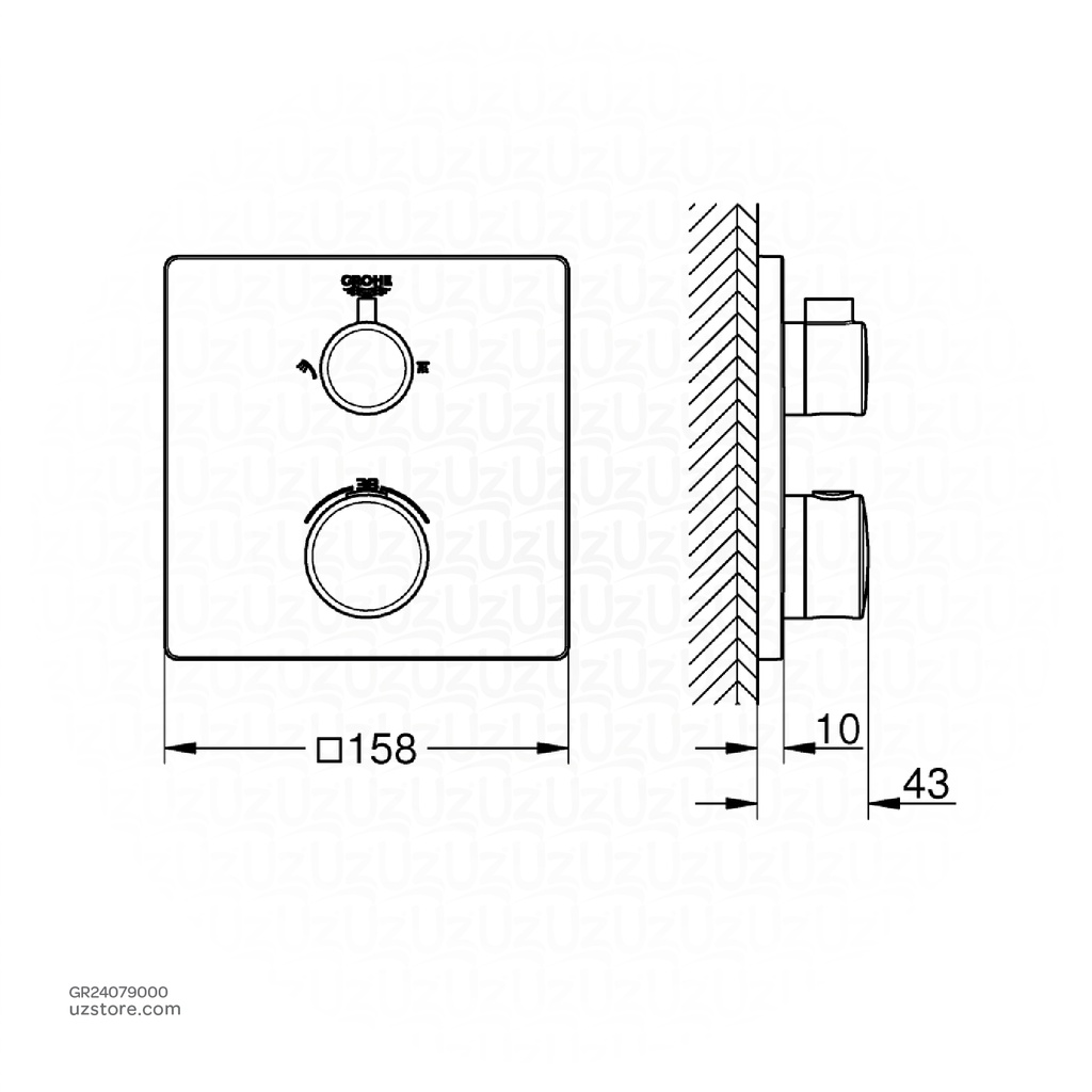 GROHE Grohtherm THM trimset shower square 24079000