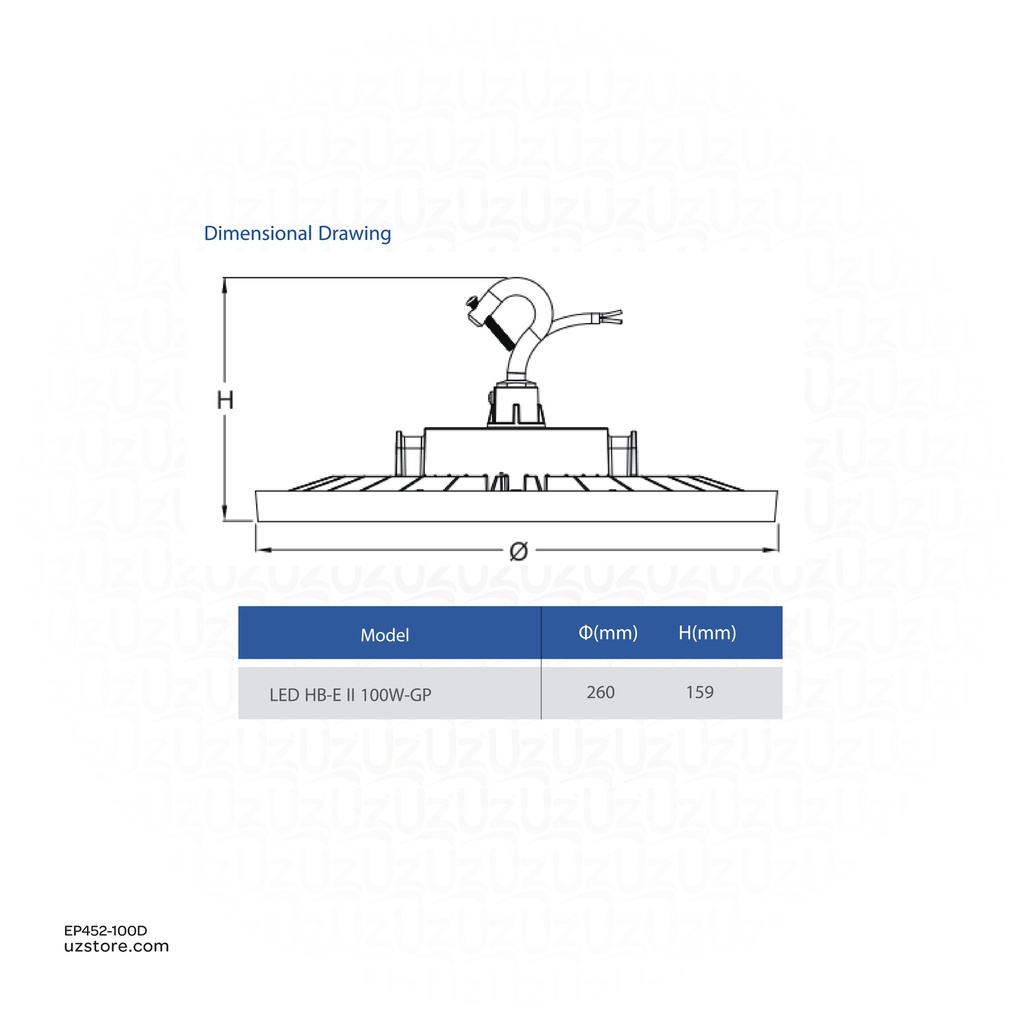 OPPLE LED Highbay-E II100W-5700-90D-GY-GP - 545001041800