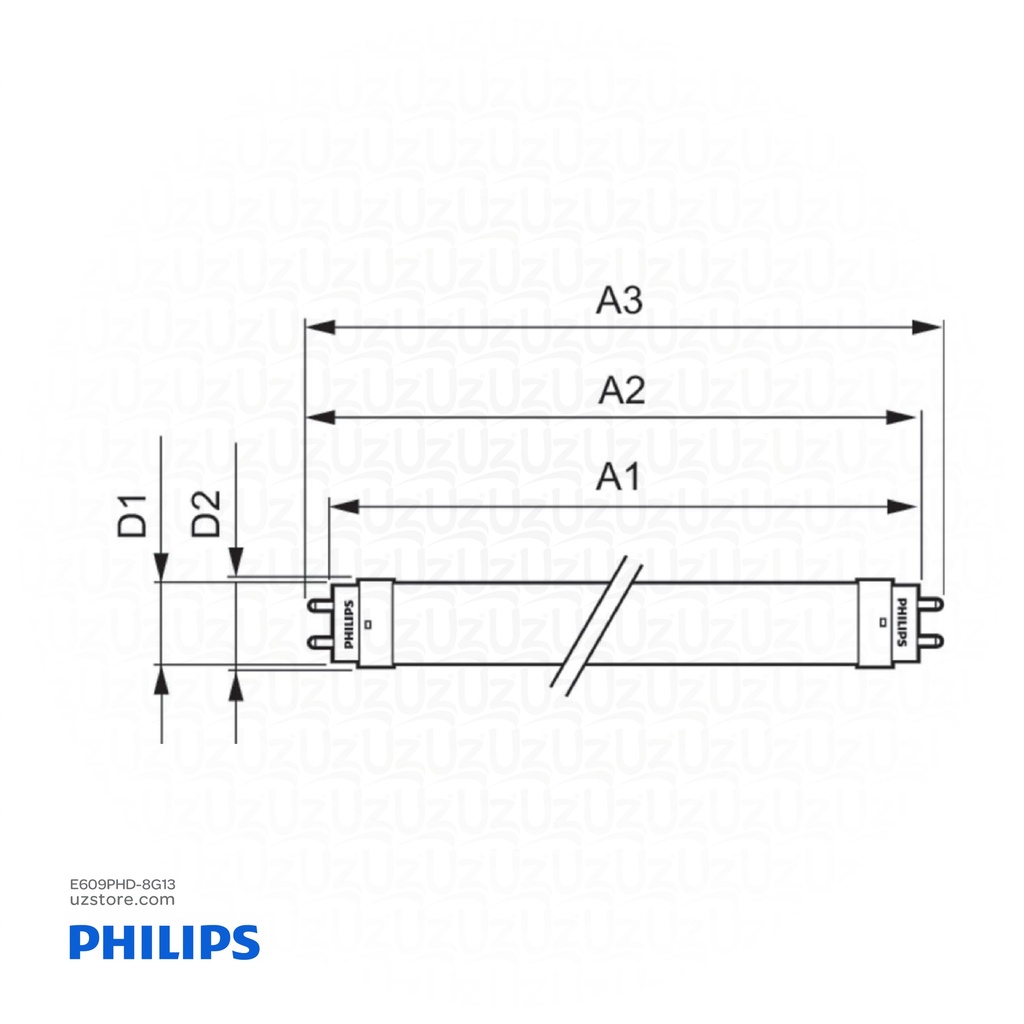 Philips 2ft LED Tube Rod T8 8W Daylight 6500K  600mm E DE 600mm 8W 765 T8 929003088208