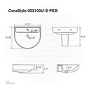 Turkuaz CeraStyle Bella Wash Basin with Half Pedestal 003300-u