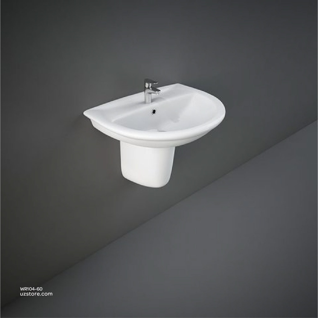 RAK-Karla Wash Basin With  Half Pedestal 60CM KR0101AWHA  KR0105AWHA