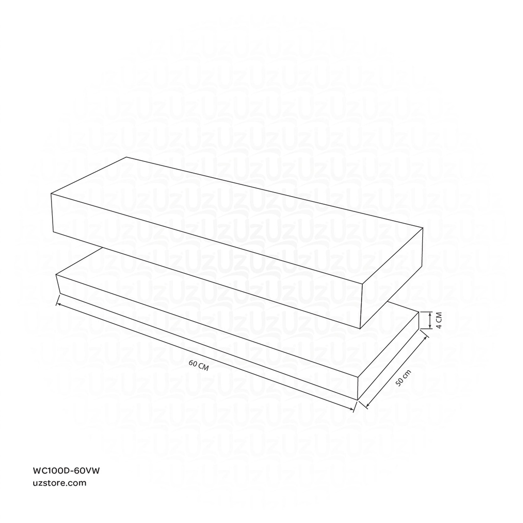 Sintered stone Downshelf without basin 60C Volakas white  60x50x4cm,  Down