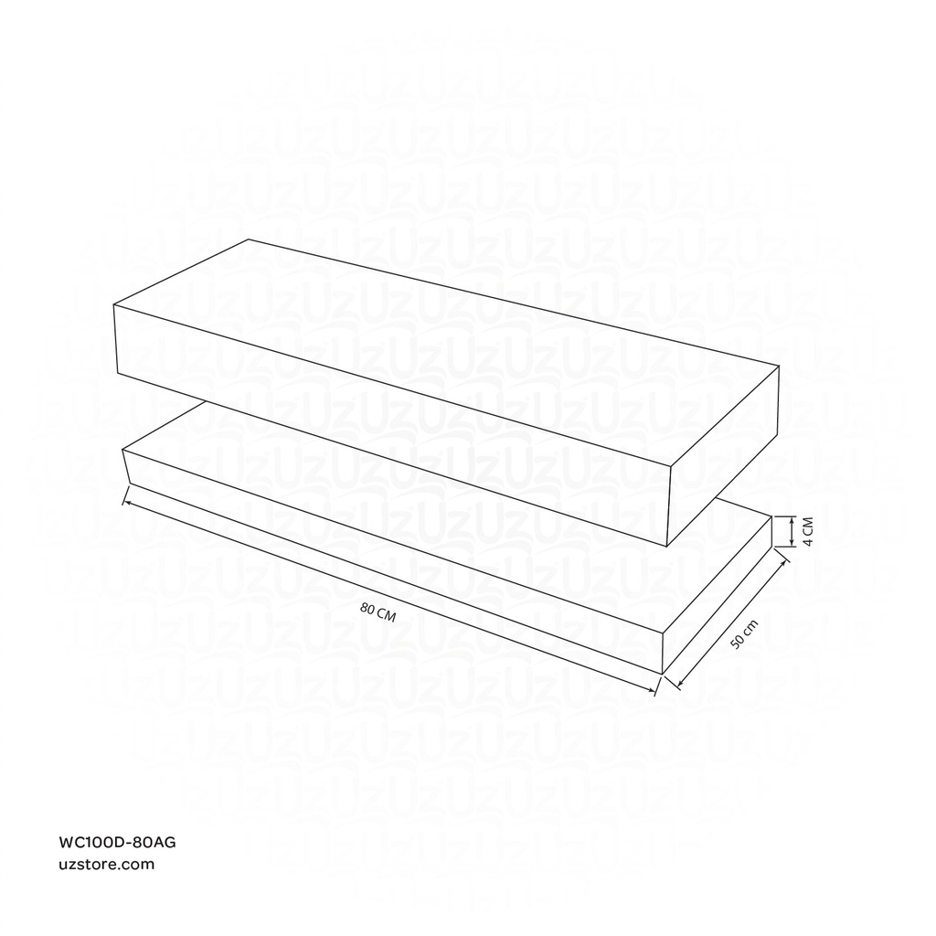 Sintered stone Downshelf without basin 80C Armani gray  80x50x4cm,  Down