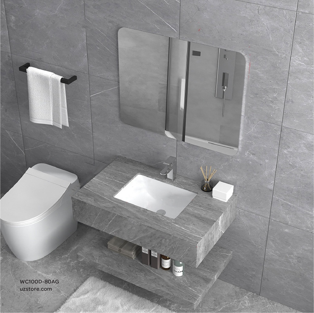 Sintered stone Downshelf without basin 80C Armani gray  80x50x4cm,  Down