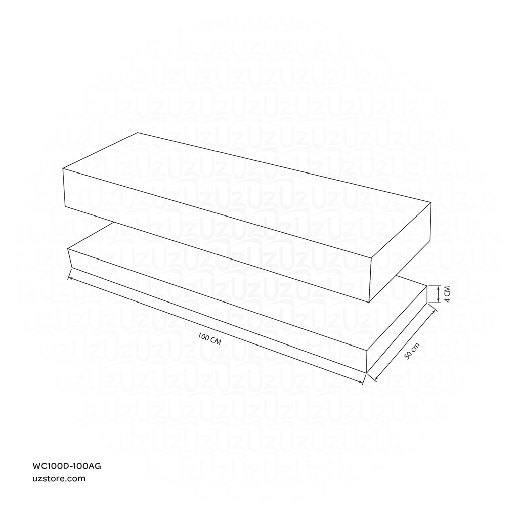 Sintered stone Downshelf without basin 100C Armani gray  100x50x4cm,  Down