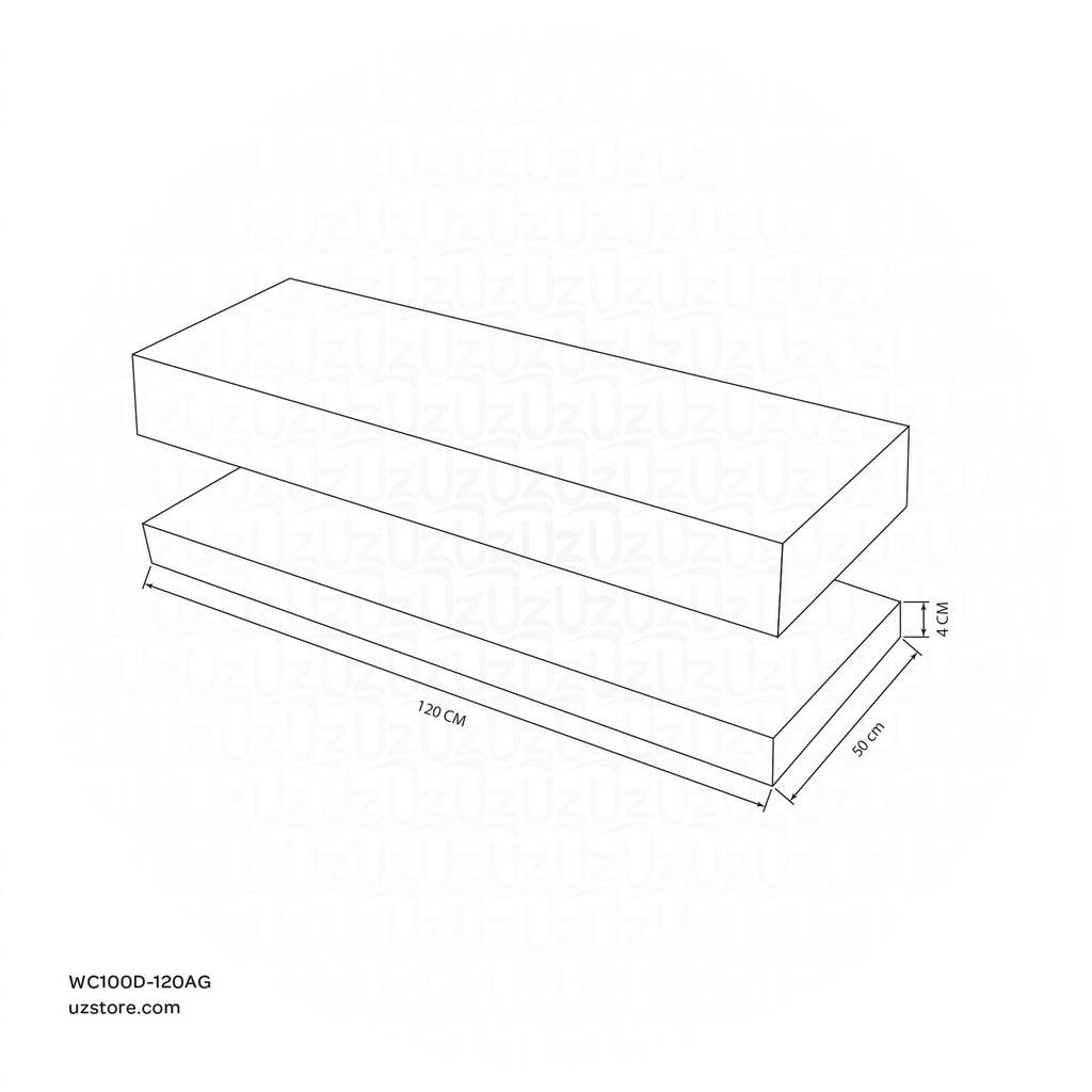 Sintered stone Downshelf without basin 120C Armani gray  120x50x4cm,  Down