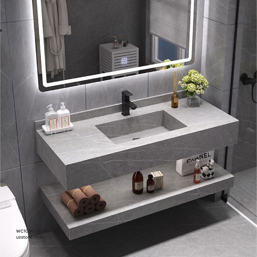 Sintered stone Downshelf without basin 140C Armani gray  140x50x4cm,  Down