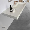 Sintered stone basin Sink on Right side 100S-R  Volakas white  100x50x13cm