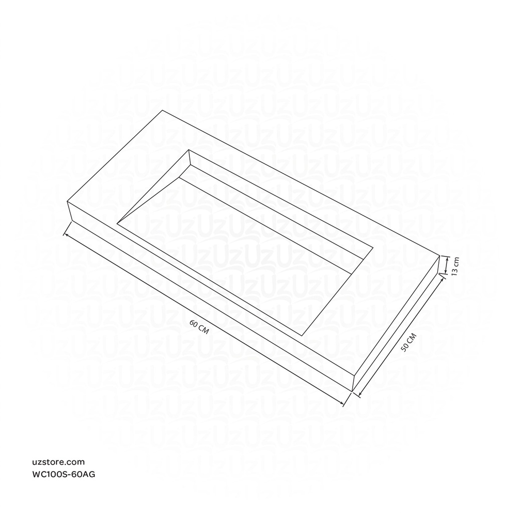 Sintered stone basin Sink on the middle 60S Armani gray  60x50x13cm