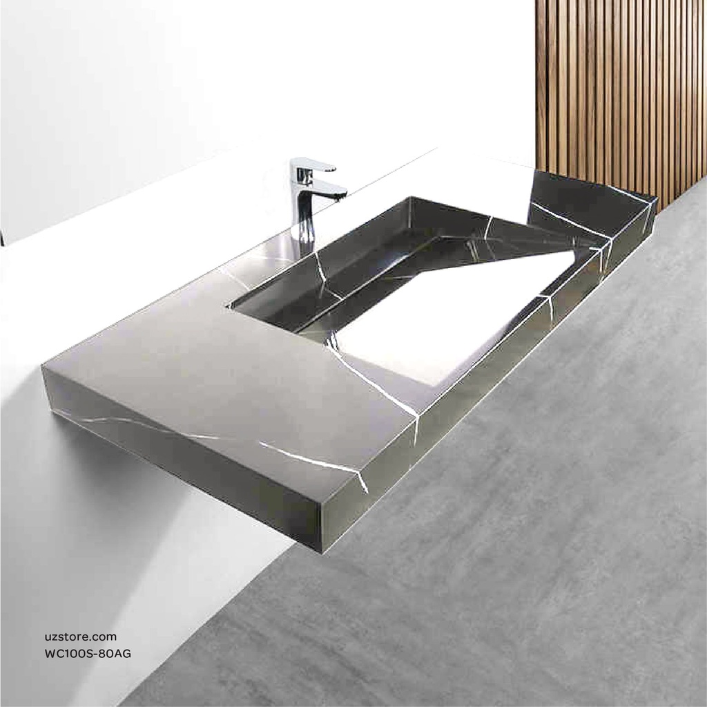 Sintered stone basin Sink on the middle 80S Armani gray  80x50x13cm