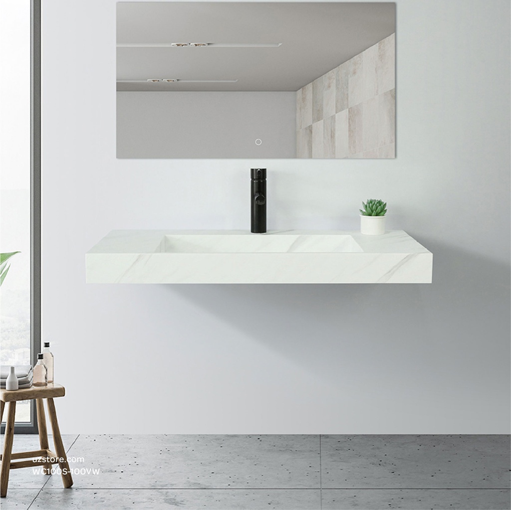 Sintered stone basin Sink on the middle 100S Volakas white  100x50x13cm