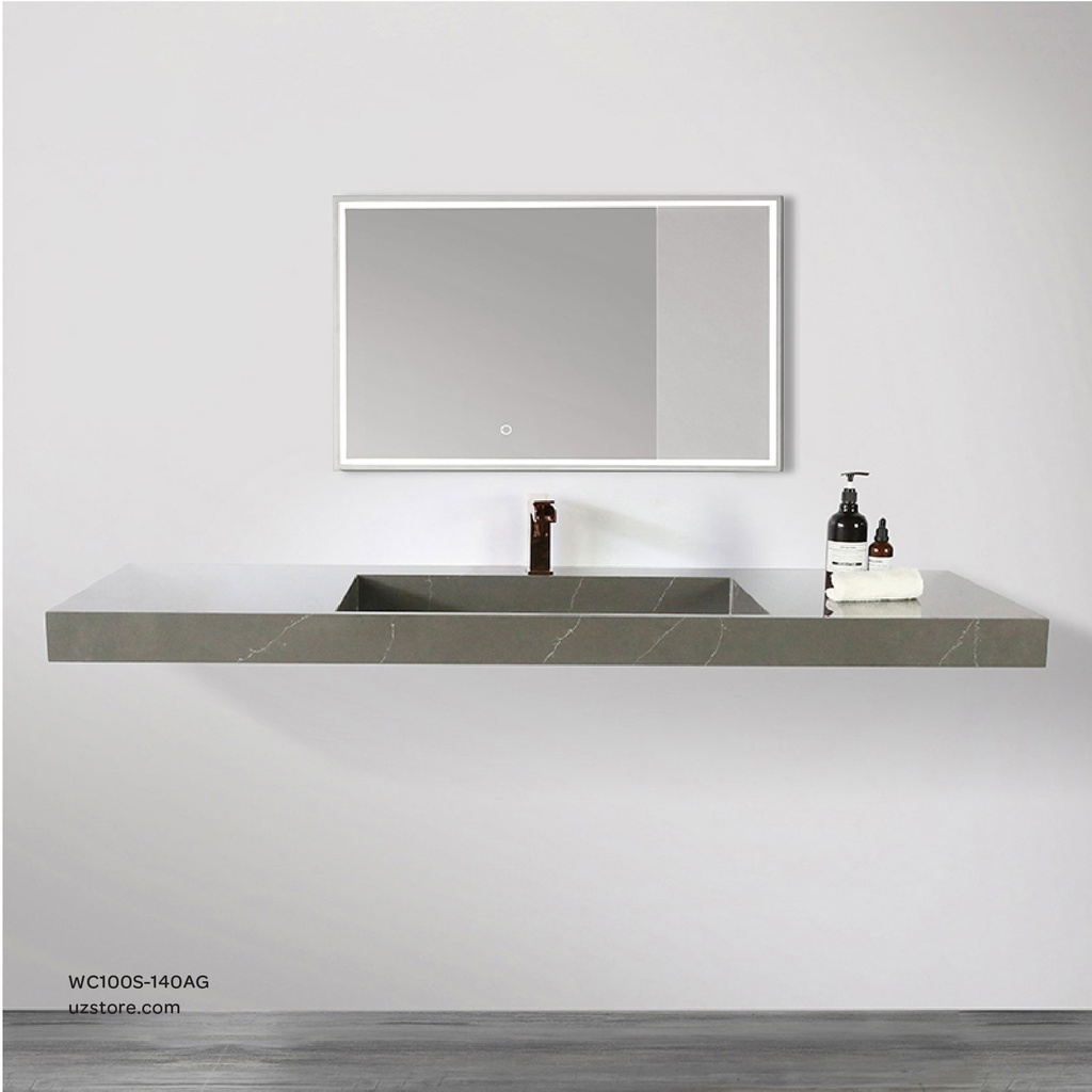 Sintered stone basin Sink on the middle 140S Armani gray  140x50x13cm