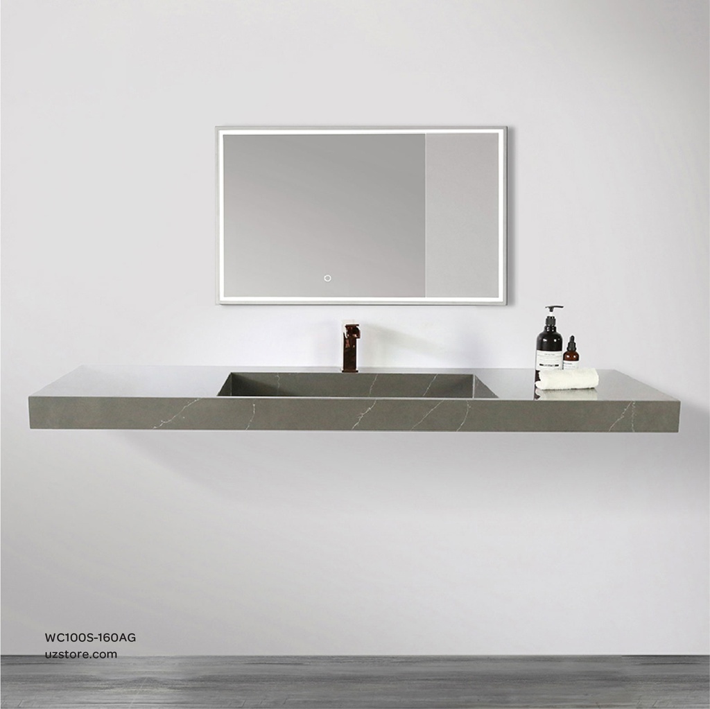 Sintered stone basin Sink on the middle 160S Armani gray  160x50x13cm