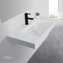 Sintered stone basin Sink on the middle 160S Volakas white  160x50x13cm