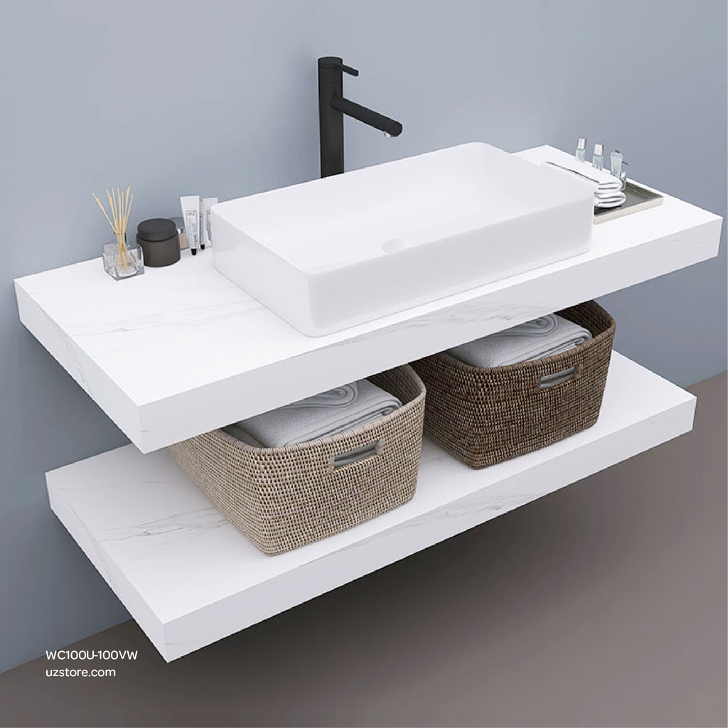 Sintered stone UP counter without basin 100C Volakas white  100x50x13cm,  Up