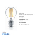 PHILIPS LED Classic Lamp 6W A60 Warm White E27 Filemental