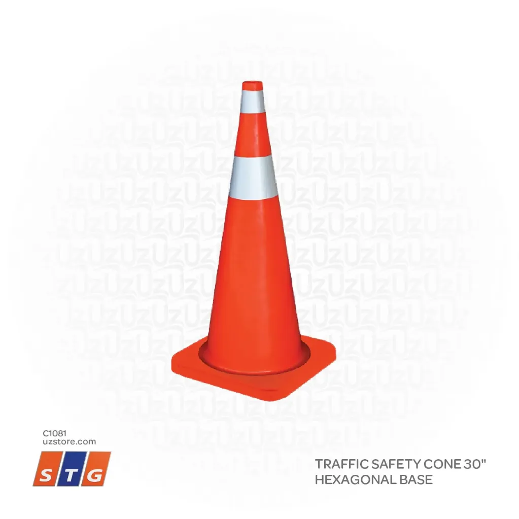 Traffic Safety Cone 30" Hexagonal Base