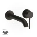 KLUDI RAK BOZZ concealed two hole wall mounted basin mixer 5 L/min, projection wall spout 230 mm Black Matt RAK382453976