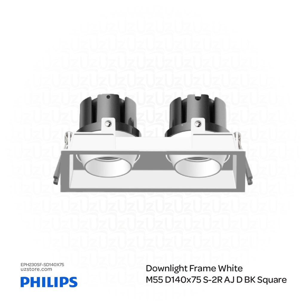Philips LED Downlight Frame White RS378Z M55 D140x75 S-2R AJ D BK Square 824110127282